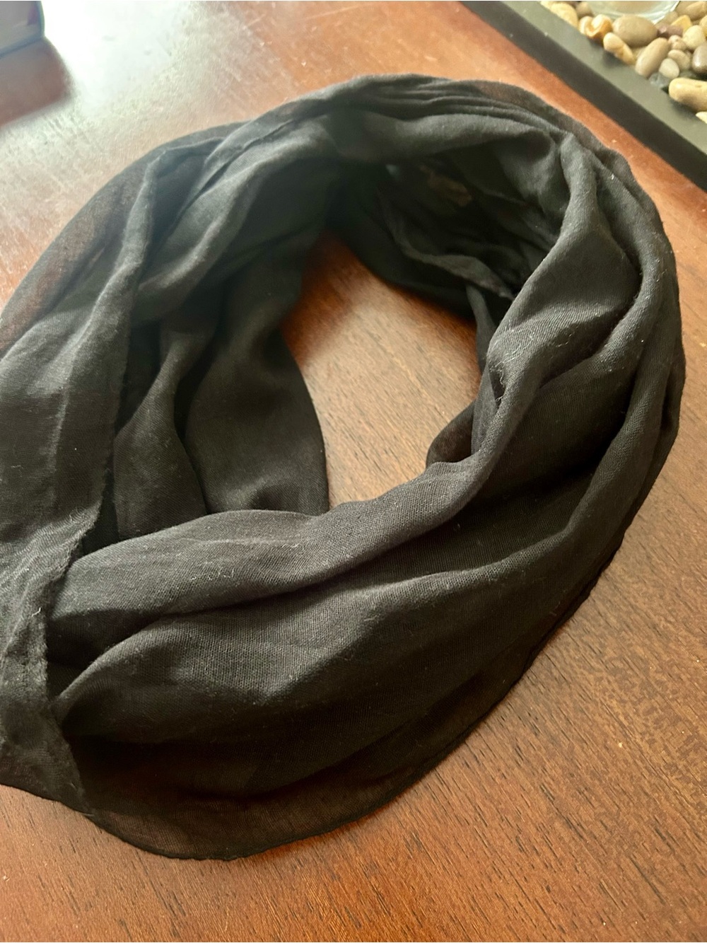 Black Lightweight Infinity Scarf